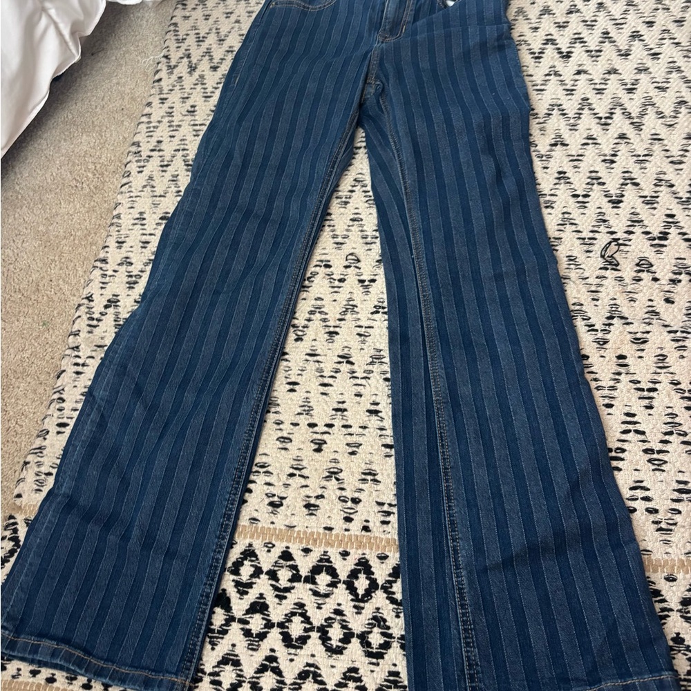 Striped Blue Women's Jeans